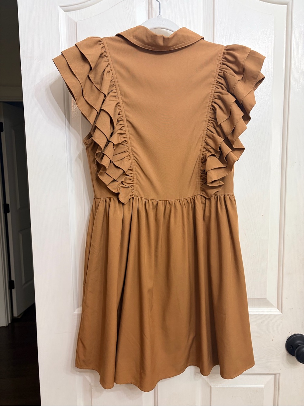 entro Button-Front Dress in Camel Brown - Picture 5 of 5